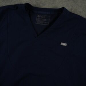FIGS Scrub Top Men XL Navy Blue Technical Collection V-Neck Large Pocket 1000231